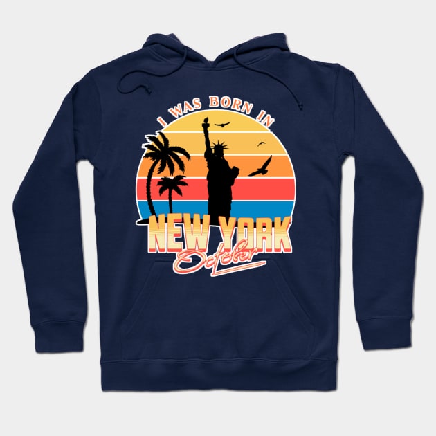 October was born in new york retro Hoodie by AchioSHan